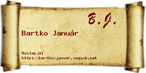 Bartko Január névjegykártya